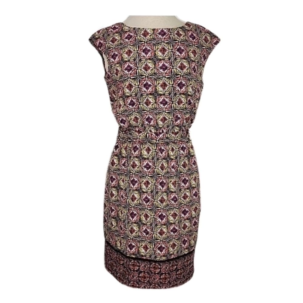 Worthington Dress Floral Geometric Pattern  Multicolor Size S